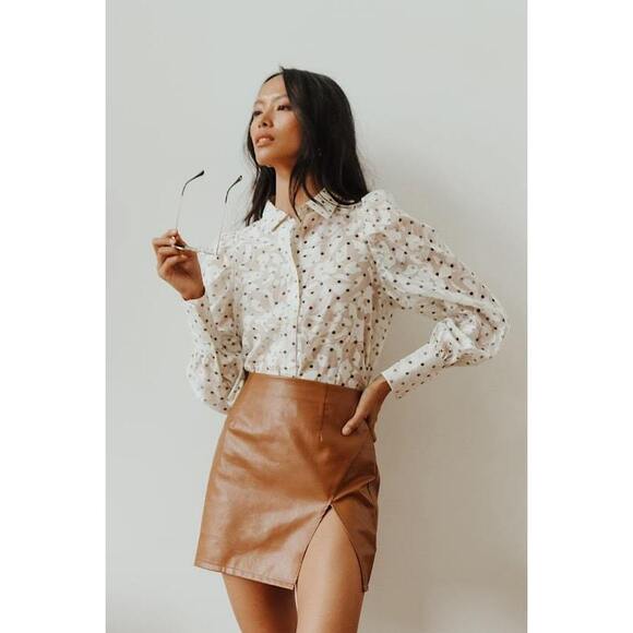 Lulus Dresses & Skirts - Lulus Walking The Walk Camel Vegan Leather Mini Skirt Brown
